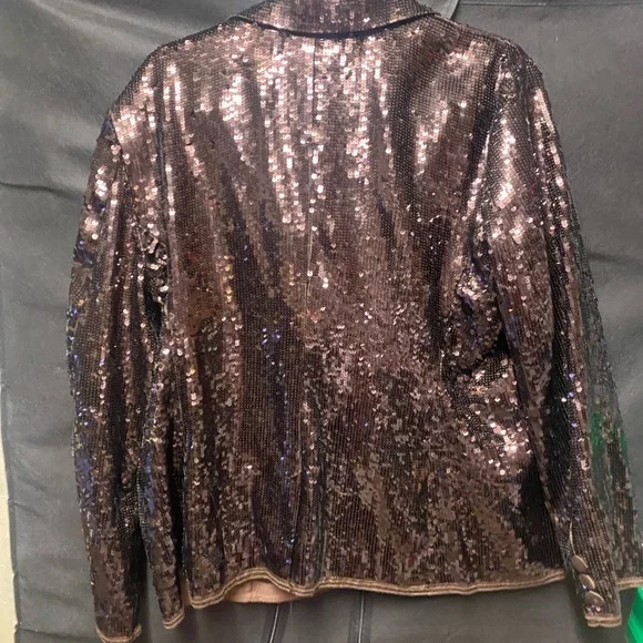 Chico's Black and Brown Sequin Blazer - Picture 4 of 6